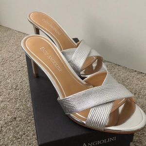 Enzo Angiolini silver heeled mules - NWOT